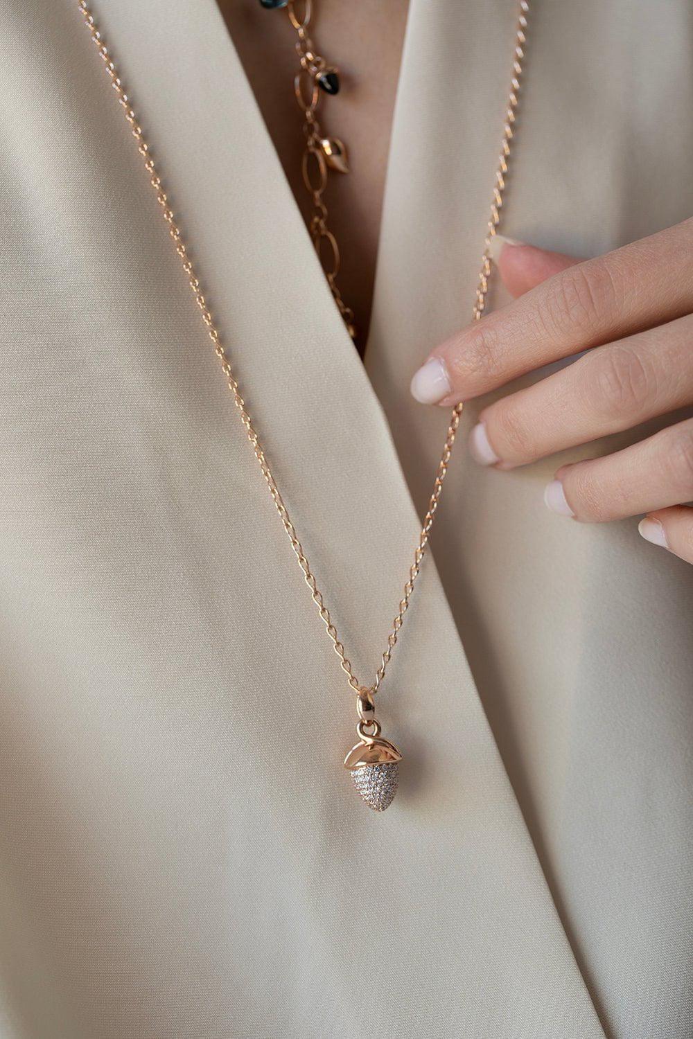 TAMARA COMOLLI-Mikado Bouquet Pendant - Diamond-ROSE GOLD