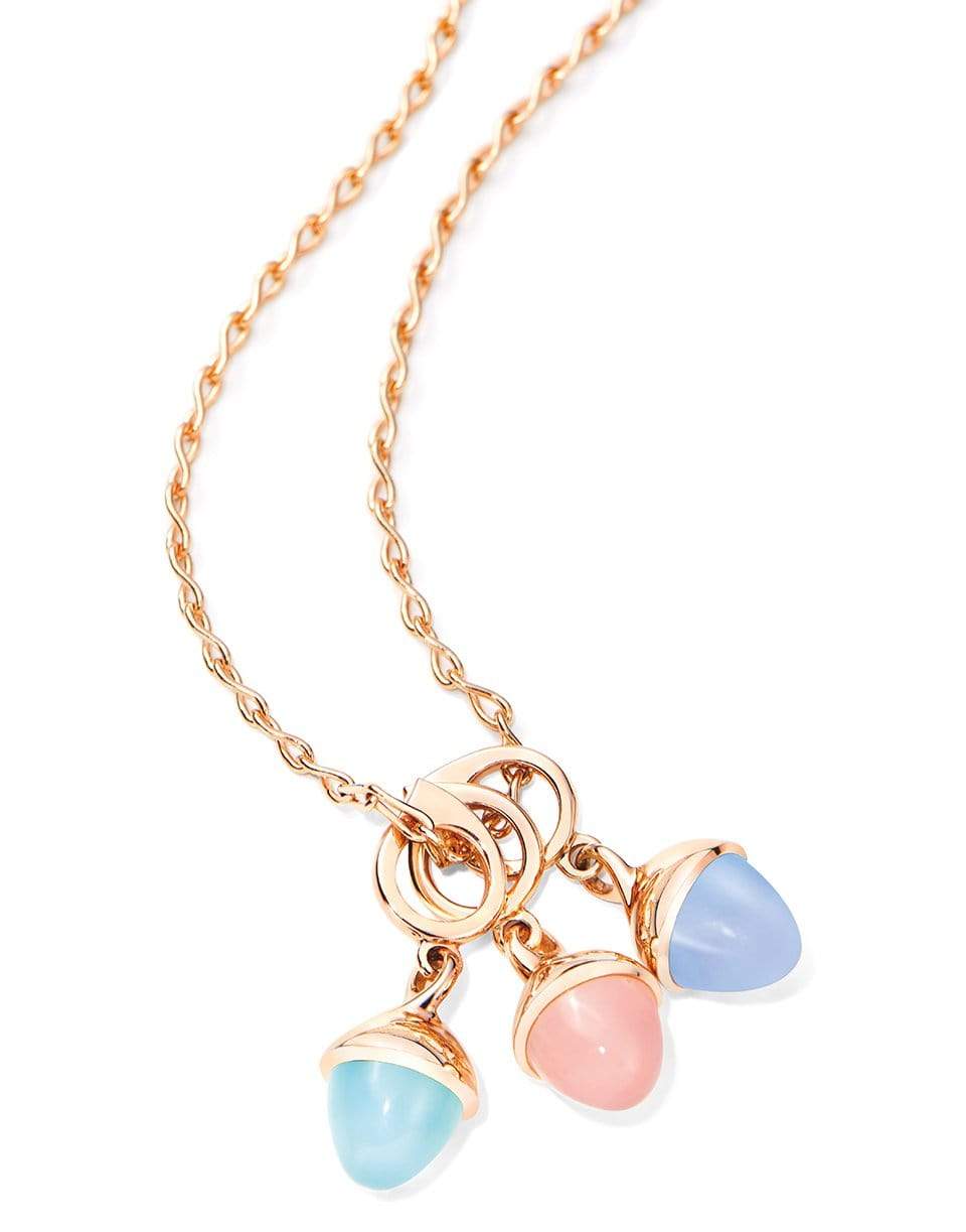 TAMARA COMOLLI-Pink Chalcedony Mikado Flamenco Pendant-ROSE GOLD