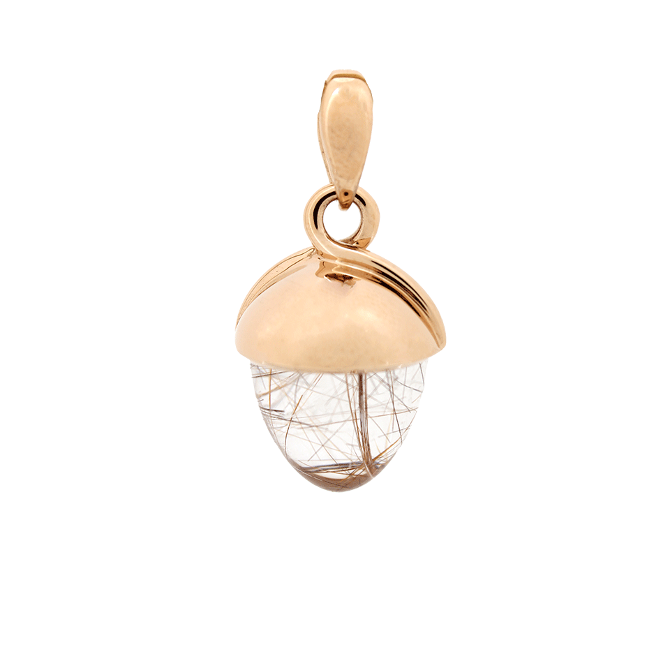 TAMARA COMOLLI-Rutilated Quartz XL Mikado Bouquet Pendant-ROSE GOLD