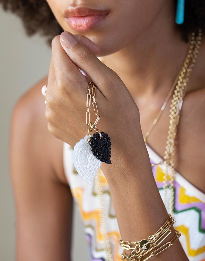 TAMARA COMOLLI-Small Black Onyx India Pendant-ROSE GOLD