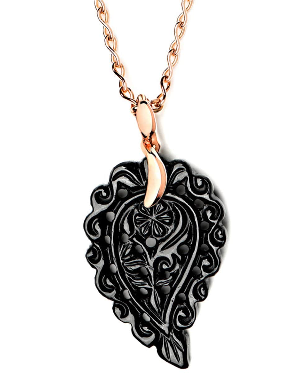 TAMARA COMOLLI-Small Black Onyx India Pendant-ROSE GOLD
