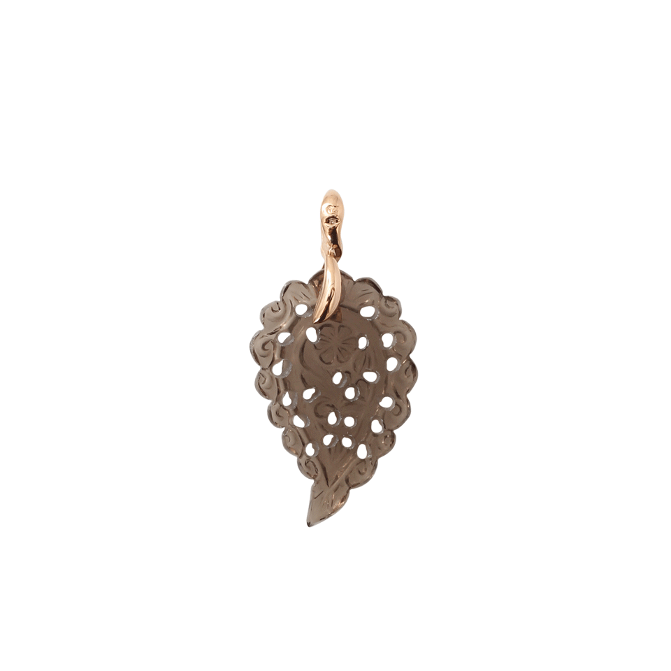 TAMARA COMOLLI-Small Carved Smokey Quartz India Pendant-ROSE GOLD