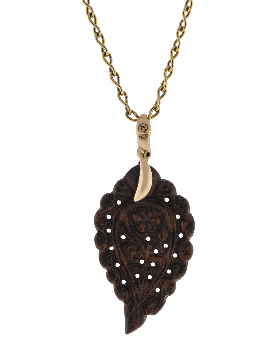 TAMARA COMOLLI-Small Snake Wood India Pendant-ROSE GOLD