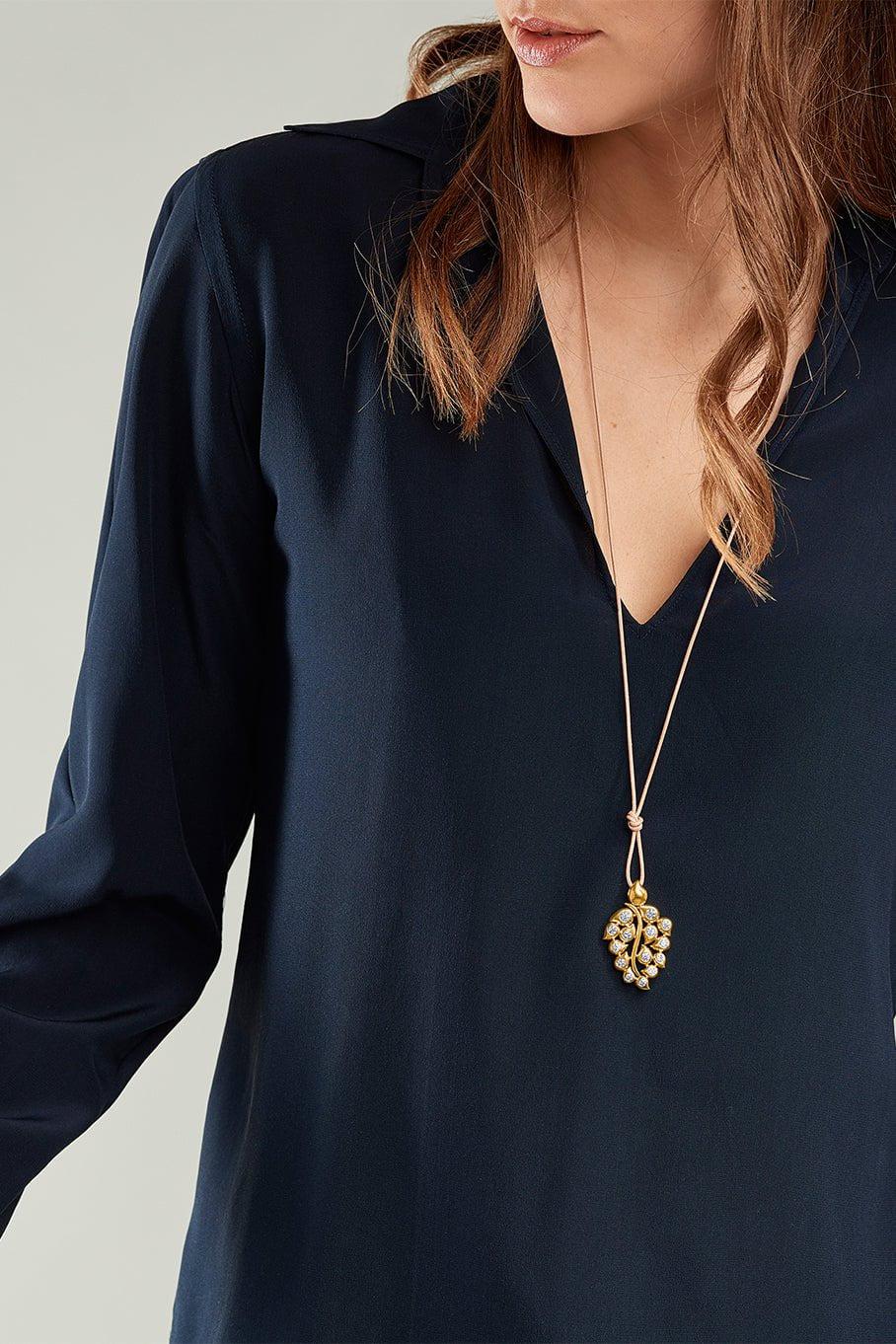TAMARA COMOLLI-Snowflake Leaf Pendant-ROSE GOLD