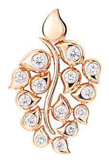 TAMARA COMOLLI-Snowflake Leaf Pendant-ROSE GOLD