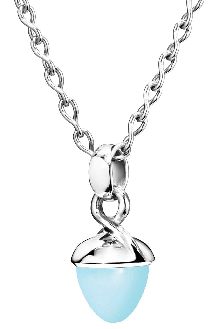 TAMARA COMOLLI-Aqua Chalcedony Flamenco Pendant in White Gold-WHITE GOLD