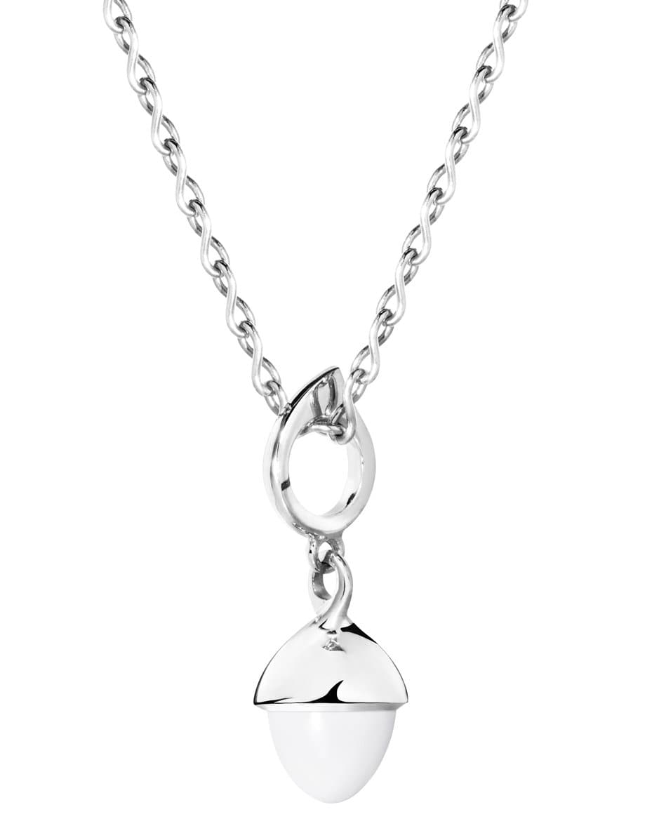 TAMARA COMOLLI-Cacholong Mikado Flamenco Pendant-WHITE GOLD