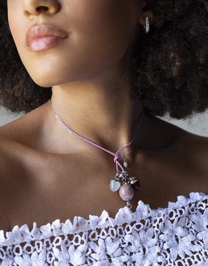 TAMARA COMOLLI-Grey Moonstone Fairy Mikado Bouquet Pendant-WHITE GOLD