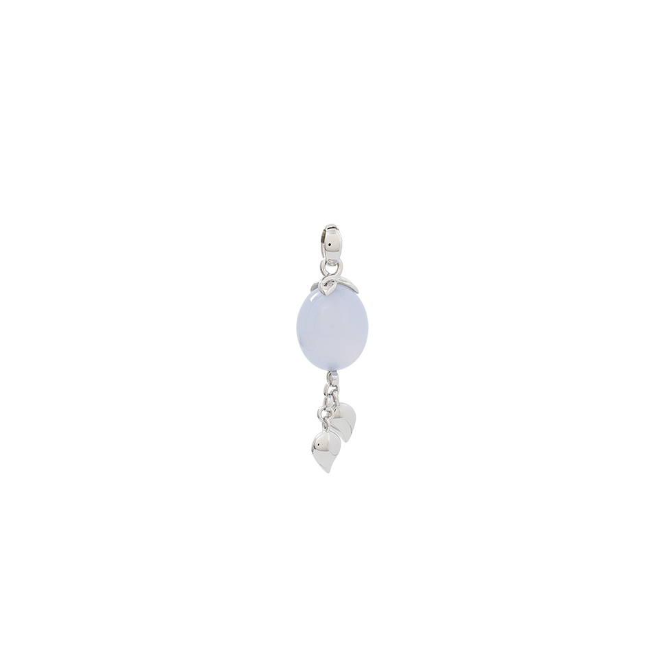 TAMARA COMOLLI-Large Blue Chalcedony Coconut Pendant-WHITE GOLD