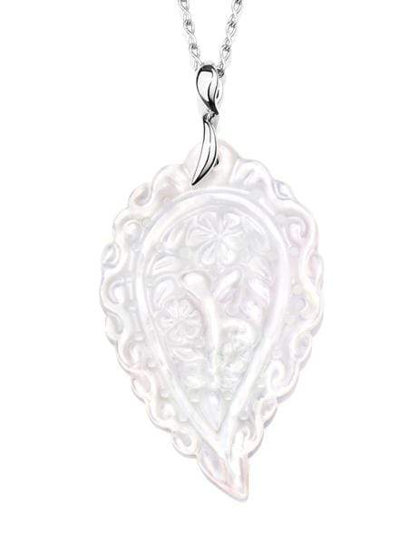 TAMARA COMOLLI-Large Mother of Pearl India Pendant-WHITE GOLD