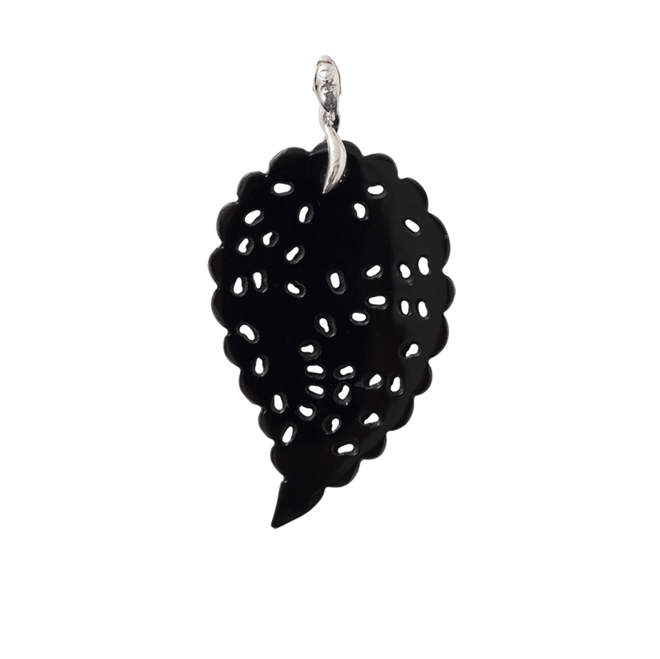 TAMARA COMOLLI-Large Onyx Carved India Pendant-WHITE GOLD