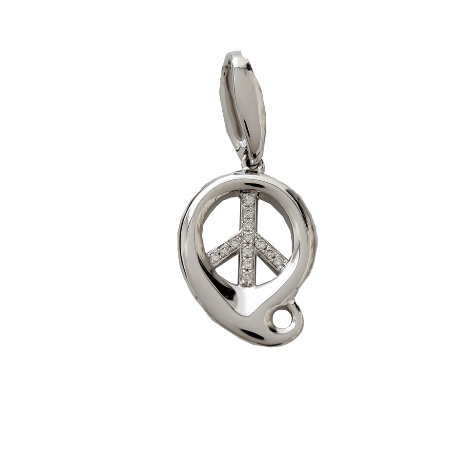 TAMARA COMOLLI-Large Paisley Peace Sign Pendant-WHITE GOLD