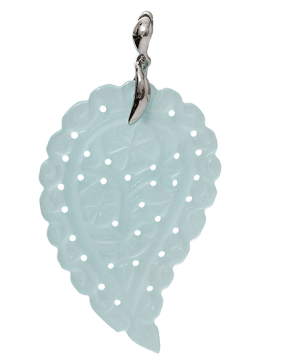 TAMARA COMOLLI-Medium Aqua Chalcedony India Pendant-WHITE GOLD