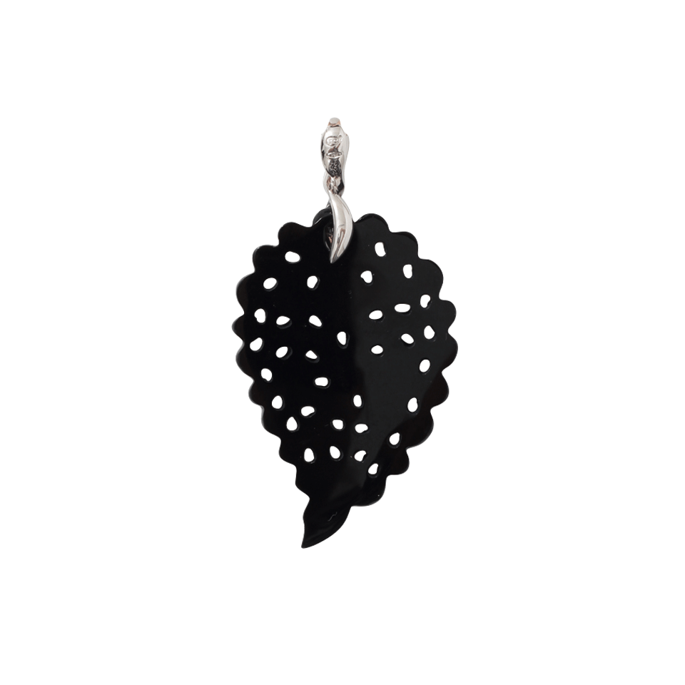 TAMARA COMOLLI-Medium Onyx Carved India Pendant-WHITE GOLD