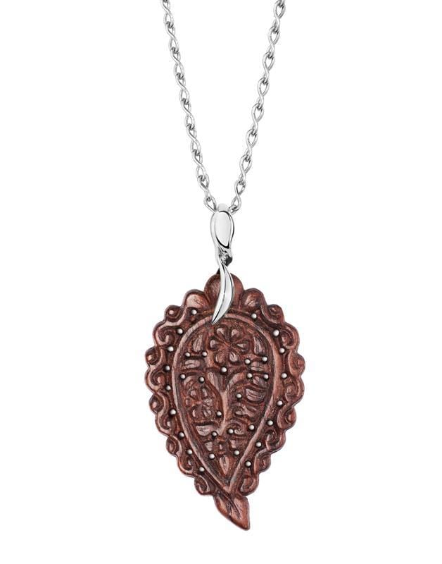 TAMARA COMOLLI-Medium Snakewood India Pendant-WHITE GOLD