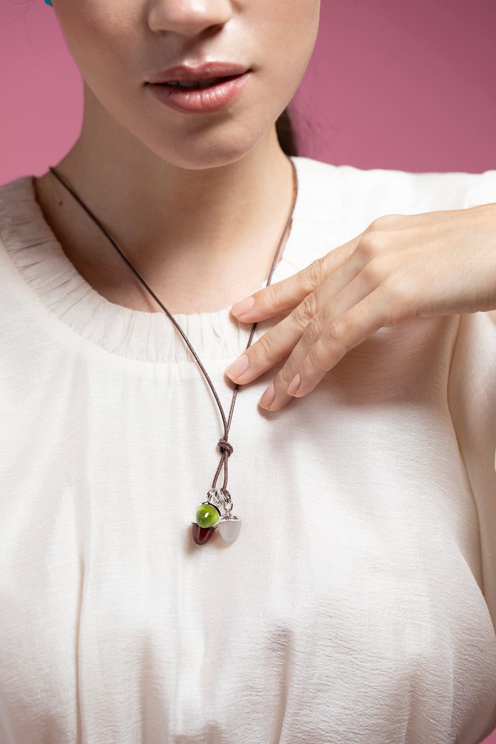 TAMARA COMOLLI-Peridot Mikado Bouquet Pendant-WHITE GOLD