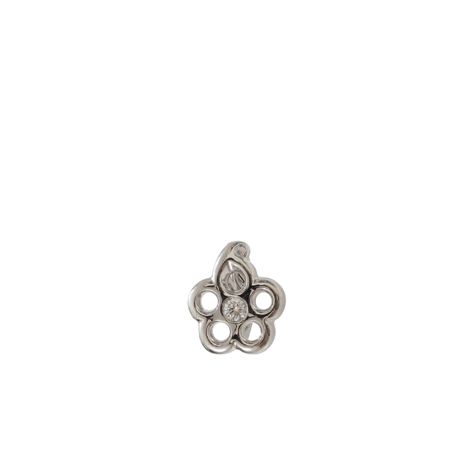 TAMARA COMOLLI-Small Paisley Flower Slider Pendant-WHITE GOLD