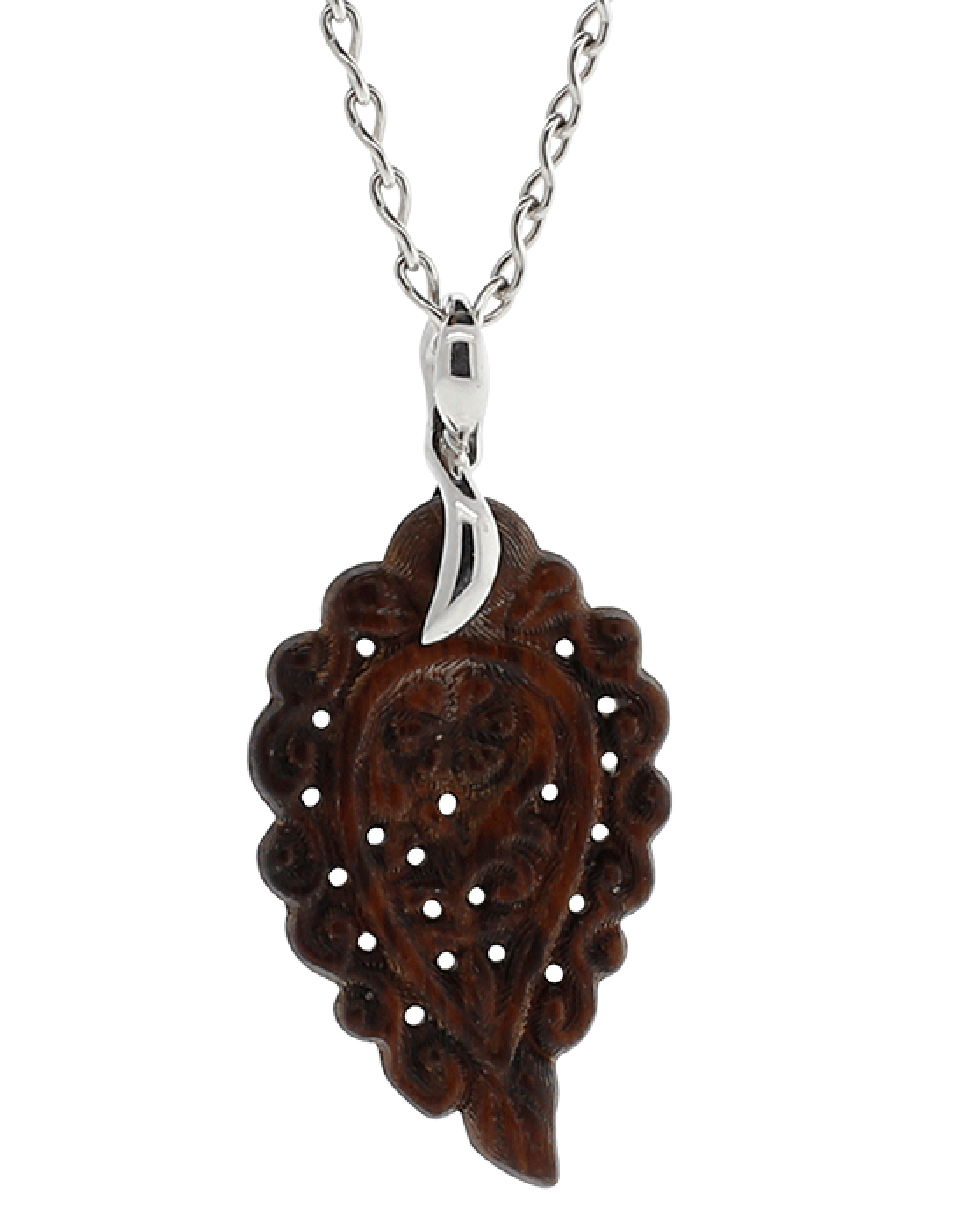 TAMARA COMOLLI-Small Snakewood India White Gold Pendant-WHITE GOLD