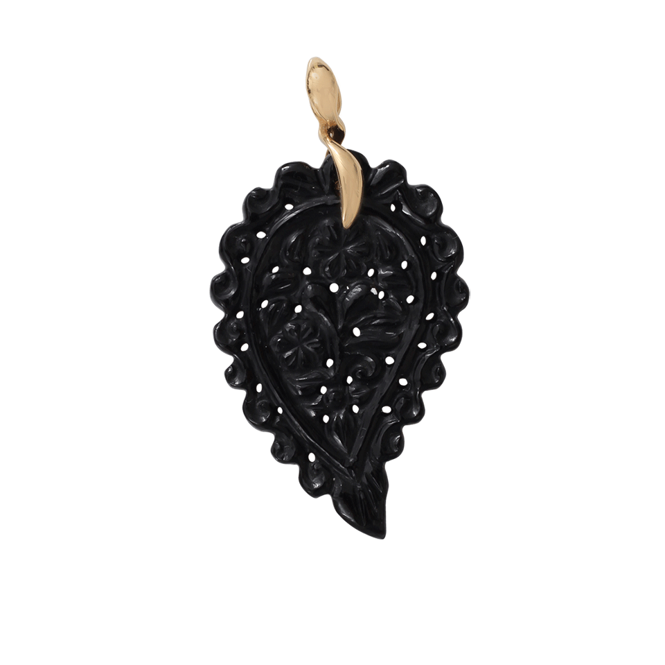 TAMARA COMOLLI-Large Black Onyx Carved India Pendant-YELLOW GOLD