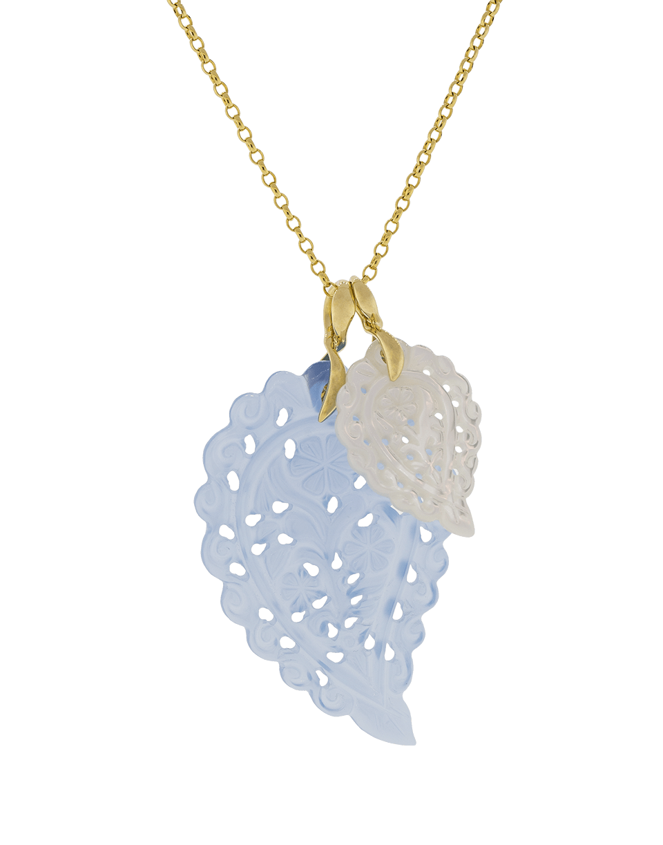 TAMARA COMOLLI-Large Carved Denim Chalcedony India Pendant-YELLOW GOLD