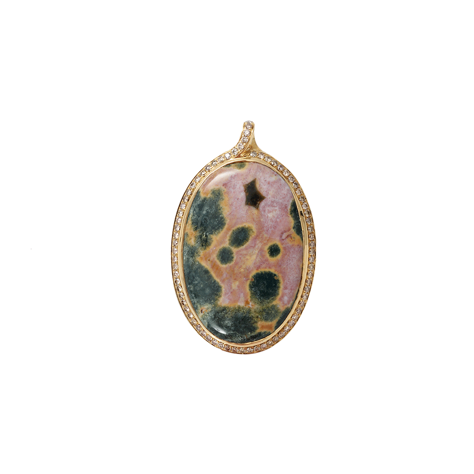 TAMARA COMOLLI-Large Ocean Jasper Pendant-YELLOW GOLD