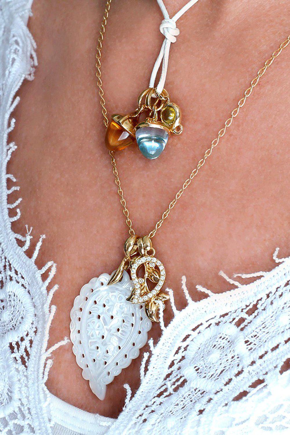 TAMARA COMOLLI-Large Pave Diamond Signature Pendant-YELLOW GOLD