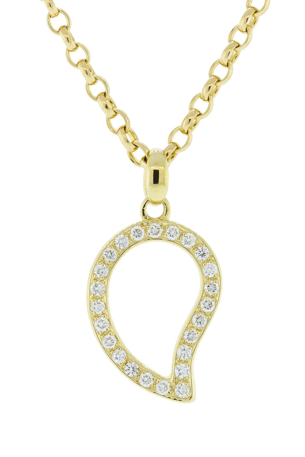 TAMARA COMOLLI-Large Pave Diamond Signature Pendant-YELLOW GOLD