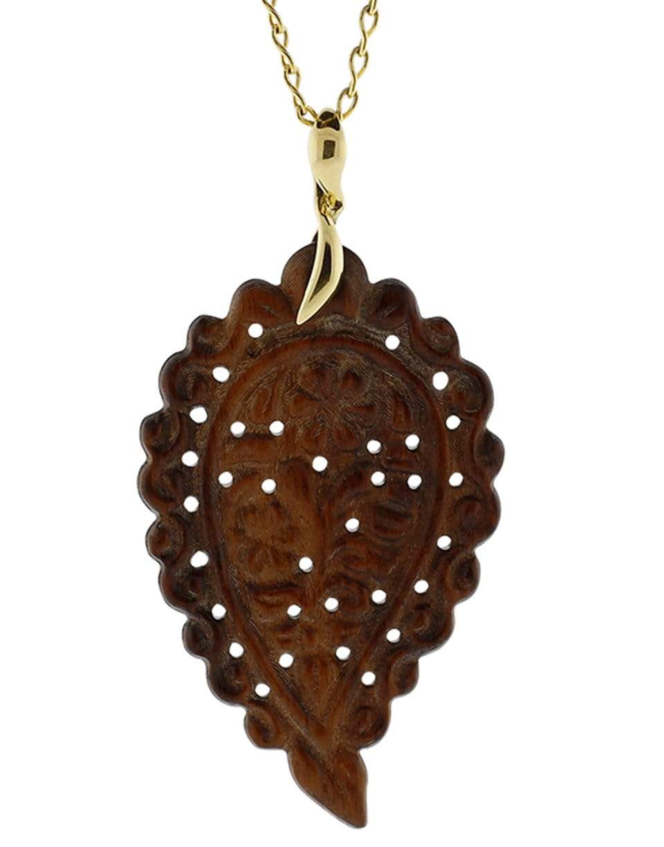 TAMARA COMOLLI-Large Snake Wood India Pendant-YELLOW GOLD