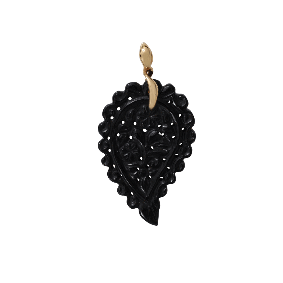 TAMARA COMOLLI-Medium Black Onyx Carved India Pendant-YELLOW GOLD