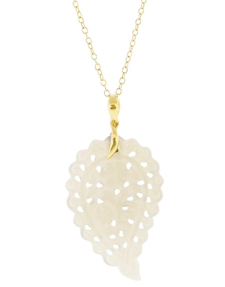 TAMARA COMOLLI-Medium Grey Chalcedony India Pendant-YELLOW GOLD