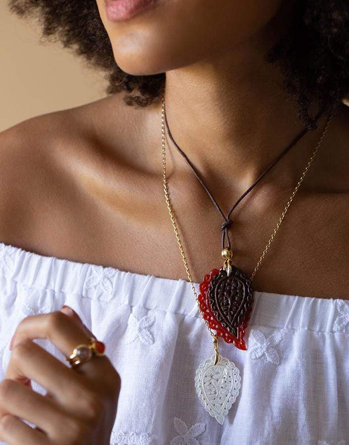 TAMARA COMOLLI-Medium Snakewood India Pendant-YELLOW GOLD