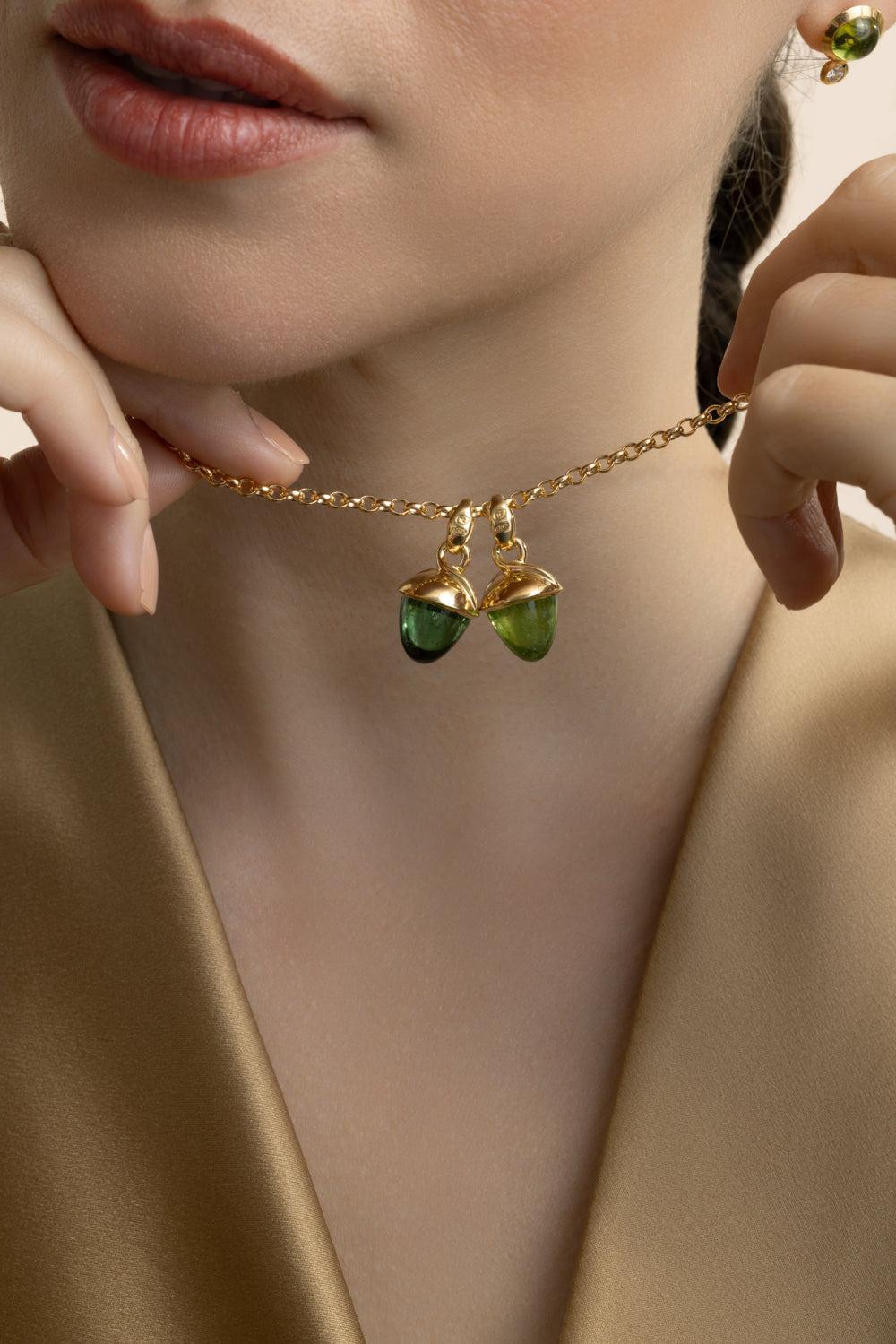 Green tourmaline Mikado Pendant-YELLOW GOLD-JEWELRYFINE JEWELPENDANT-TAMARA COMOLLI