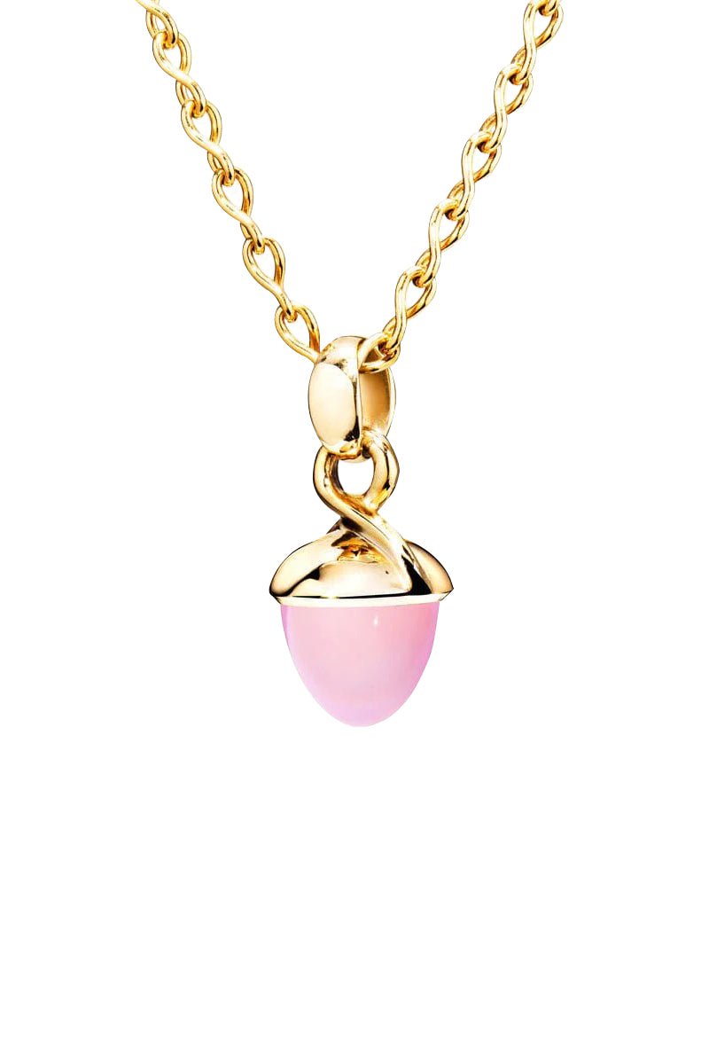 TAMARA COMOLLI-Pink Chalcedony Mikado Bouquet Pendant-YELLOW GOLD