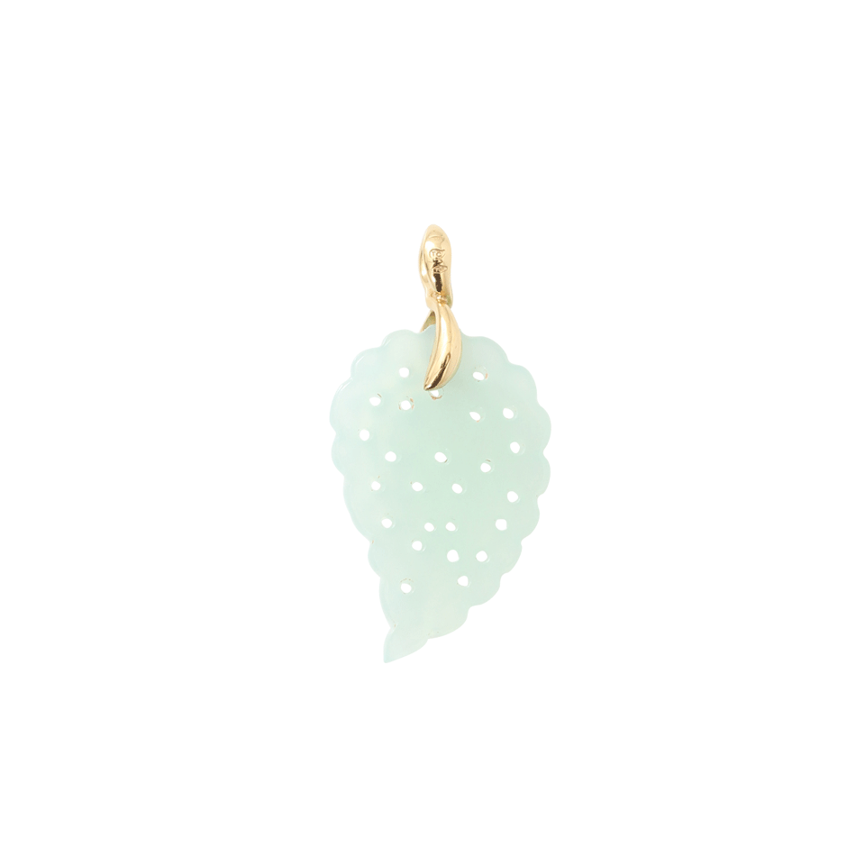 TAMARA COMOLLI-Small Carved Aqua Chalcedony India Pendant-YELLOW GOLD