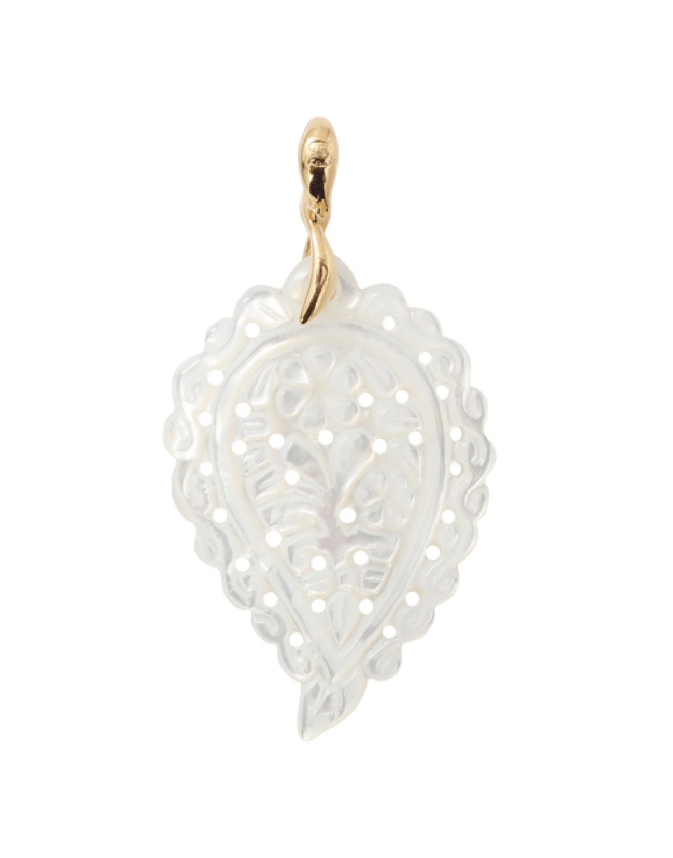 TAMARA COMOLLI-Small Carved Mother Of Pearl India Pendant-YELLOW GOLD