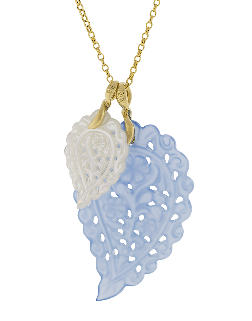 TAMARA COMOLLI-Small Carved Mother Of Pearl India Pendant-YELLOW GOLD