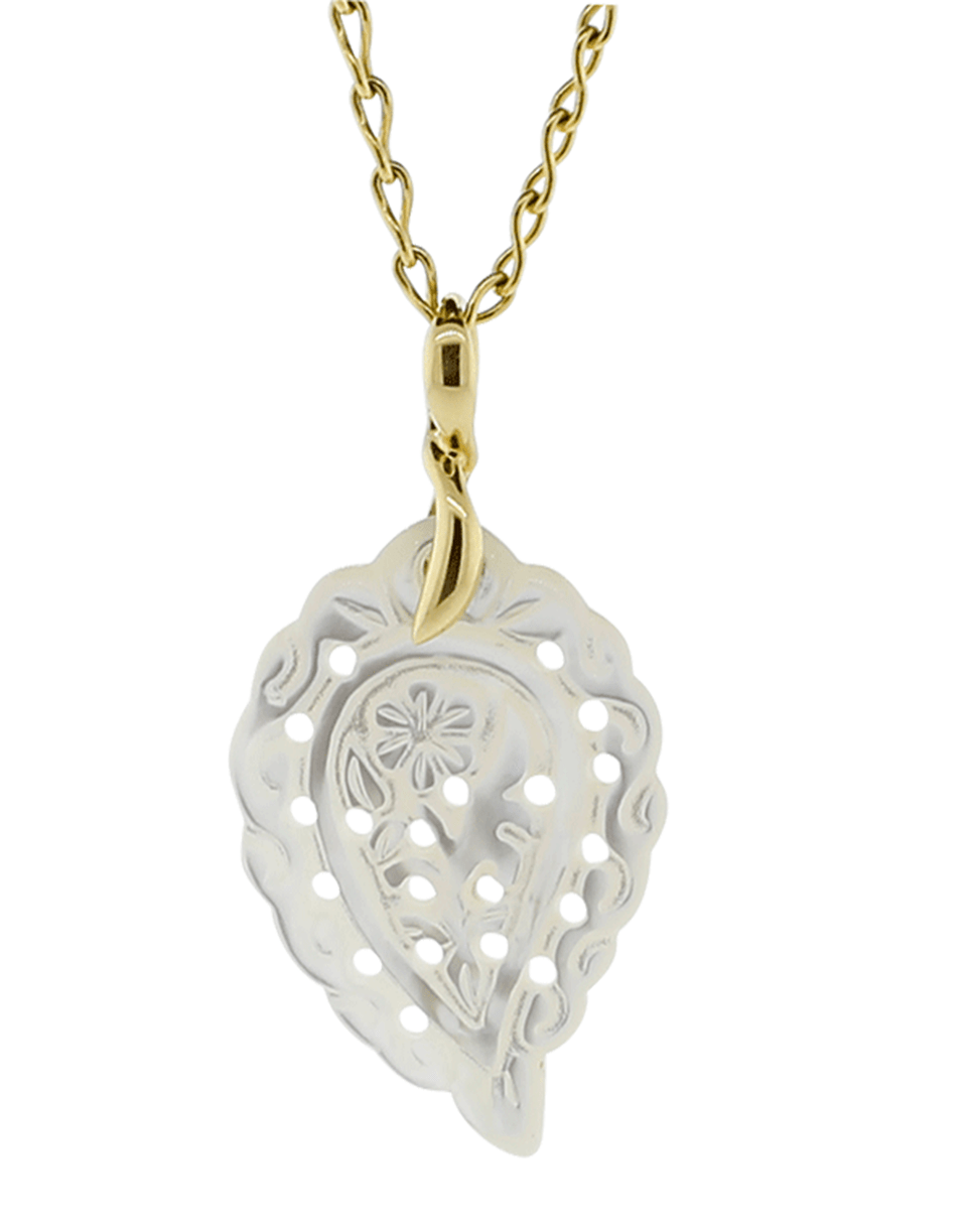 TAMARA COMOLLI-Small Carved Mother Of Pearl India Pendant-YELLOW GOLD
