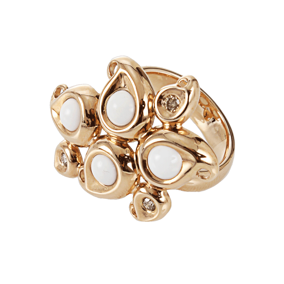 TAMARA COMOLLI-Diamond Paisley Flower Ring-R GOLD