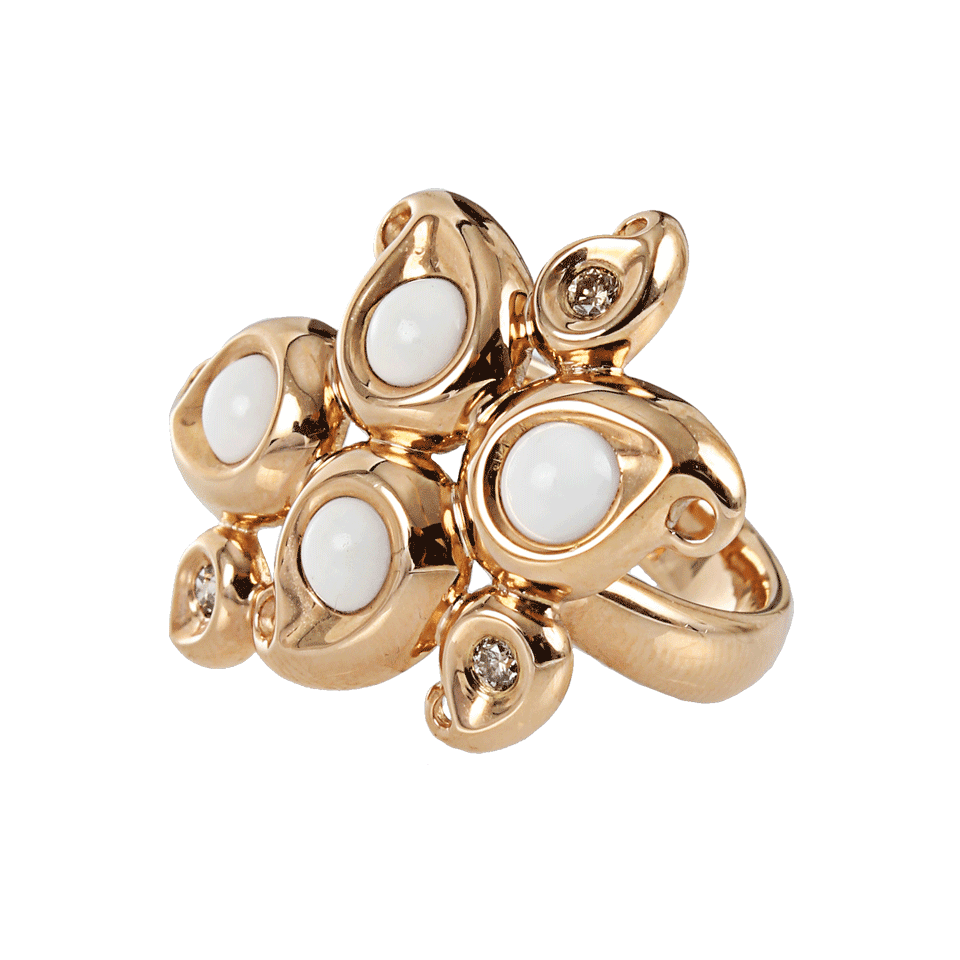 TAMARA COMOLLI-Diamond Paisley Flower Ring-R GOLD