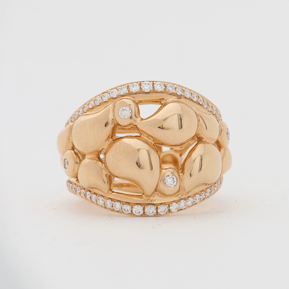 TAMARA COMOLLI-Small Lace Diamond Paveline Ring-ROSE GOLD