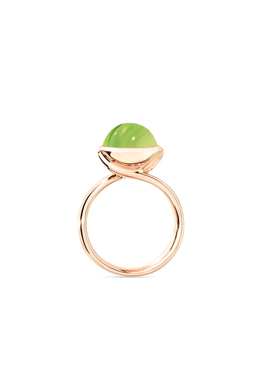 TAMARA COMOLLI-Large Bouton Ring - Peridot-ROSE GOLD
