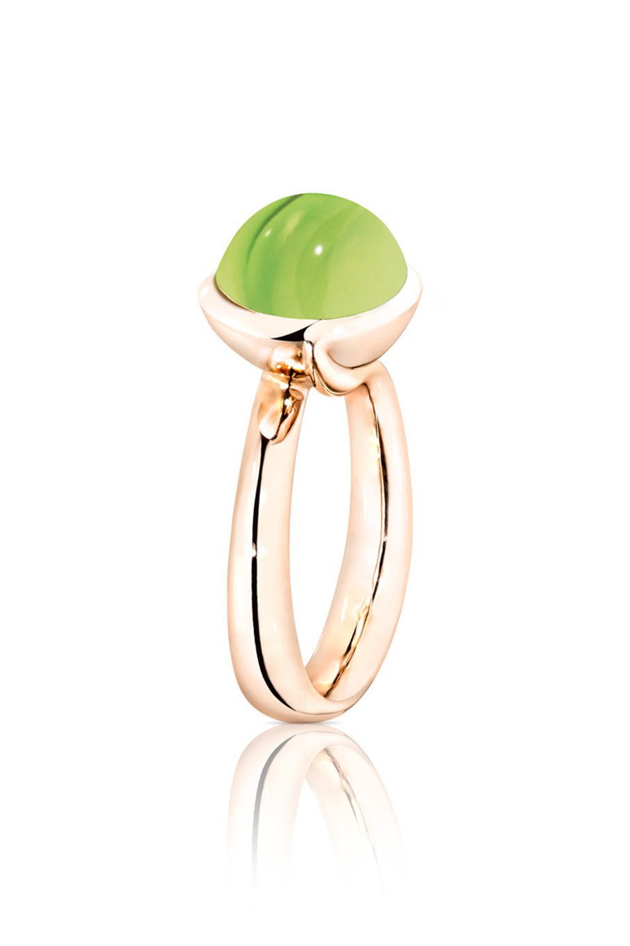 TAMARA COMOLLI-Large Bouton Ring - Peridot-ROSE GOLD