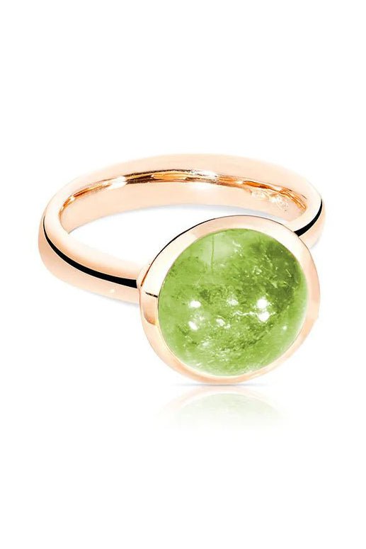 TAMARA COMOLLI-Large Bouton Ring - Peridot-ROSE GOLD