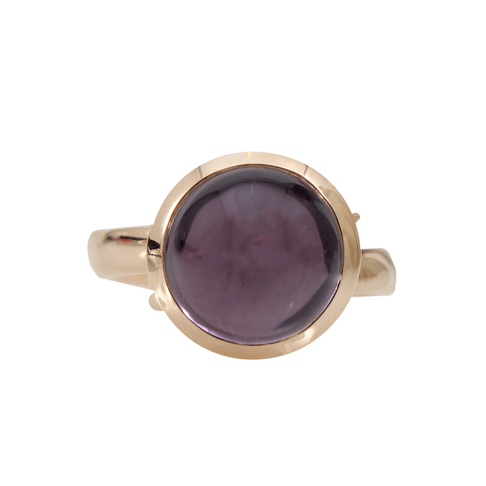 TAMARA COMOLLI-Amethyst Large Round Bouton Ring-ROSE GOLD