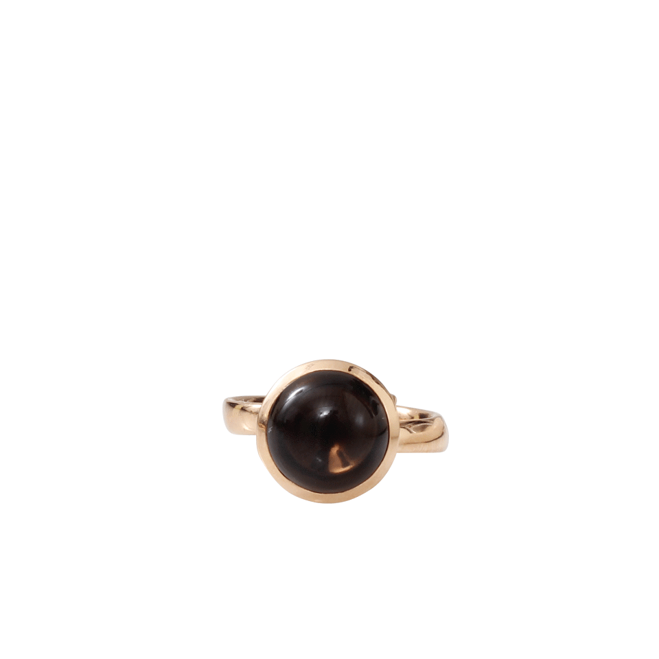 TAMARA COMOLLI-Large Smoky Quartz Bouton Ring-ROSE GOLD