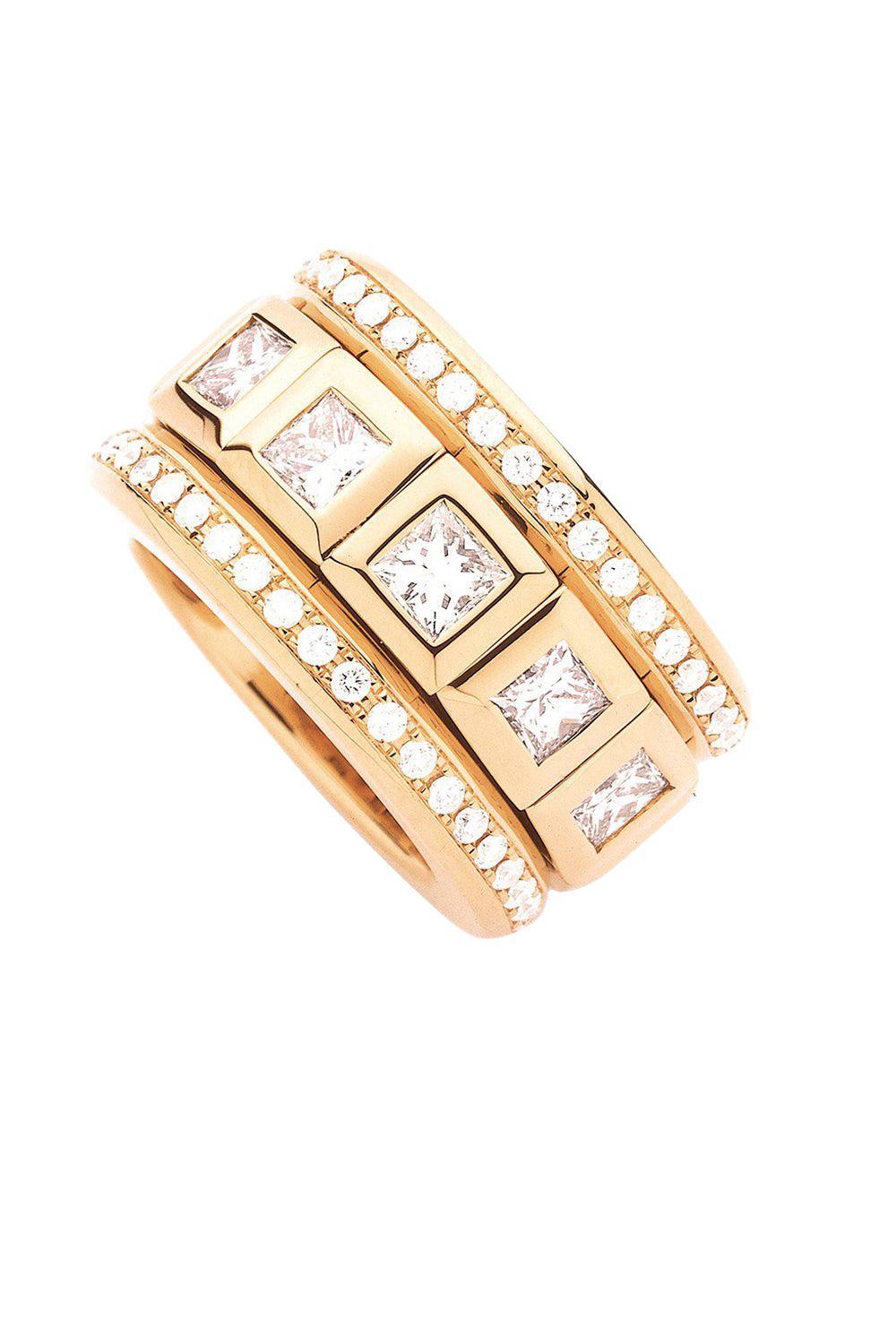 Princess Diamond Pave Ring - Rose Gold-NA-NA-JEWELRYFINE JEWELRING-TAMARA COMOLLI