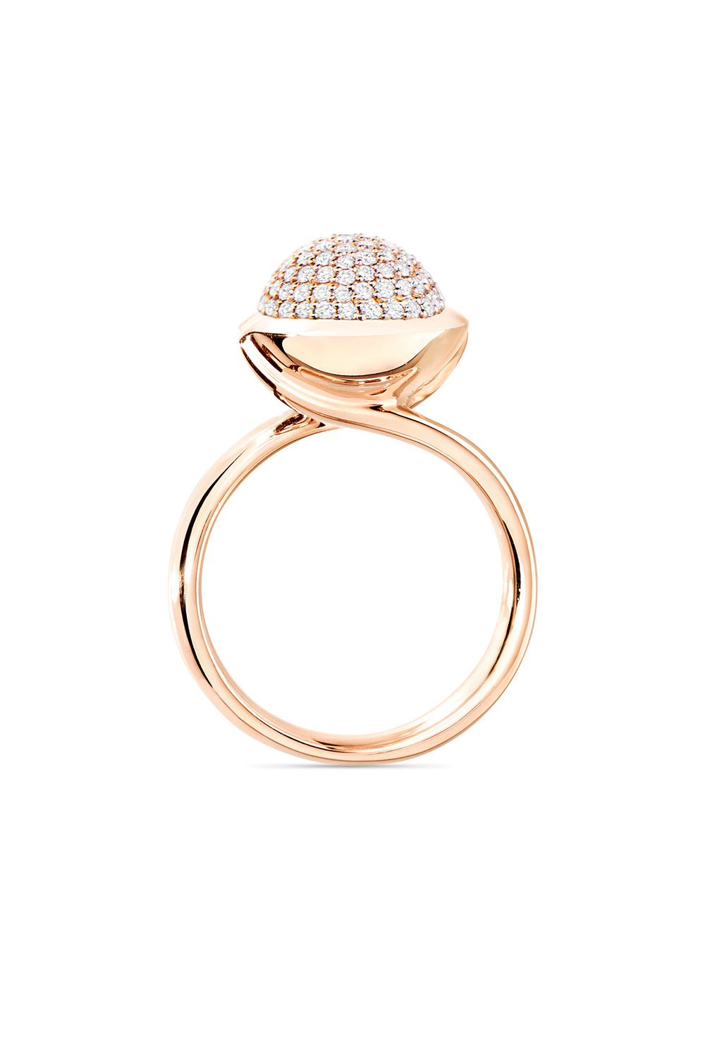 TAMARA COMOLLI-Large Diamond Bouton Ring-ROSE GOLD