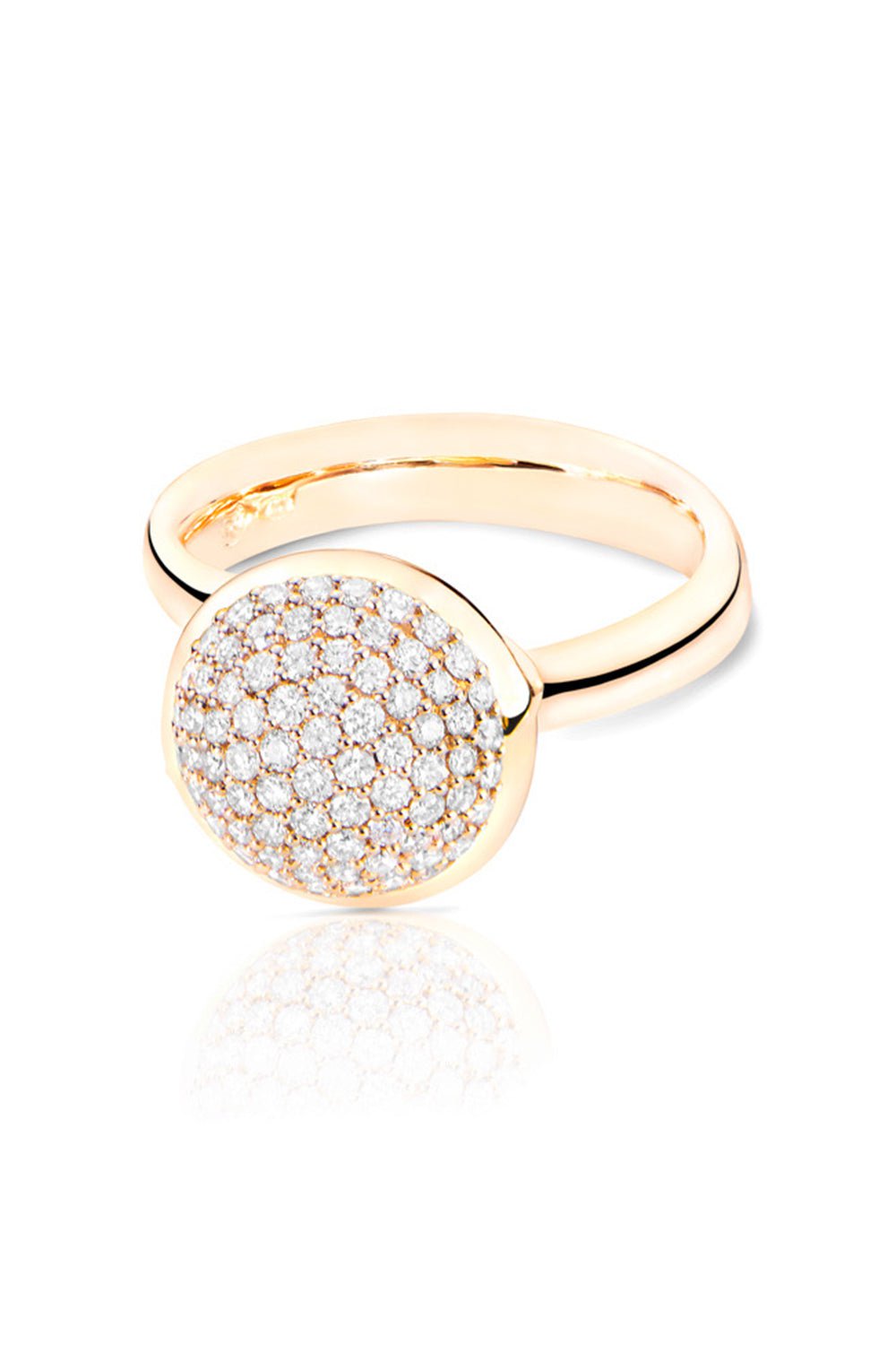 TAMARA COMOLLI-Large Diamond Bouton Ring-ROSE GOLD