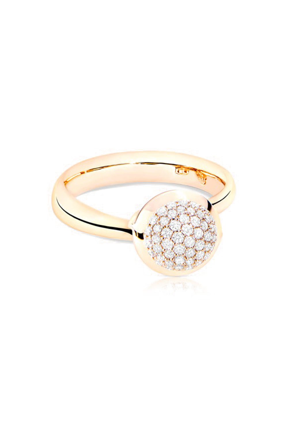 TAMARA COMOLLI-Small Pavé Diamond Bouton Ring-ROSE GOLD