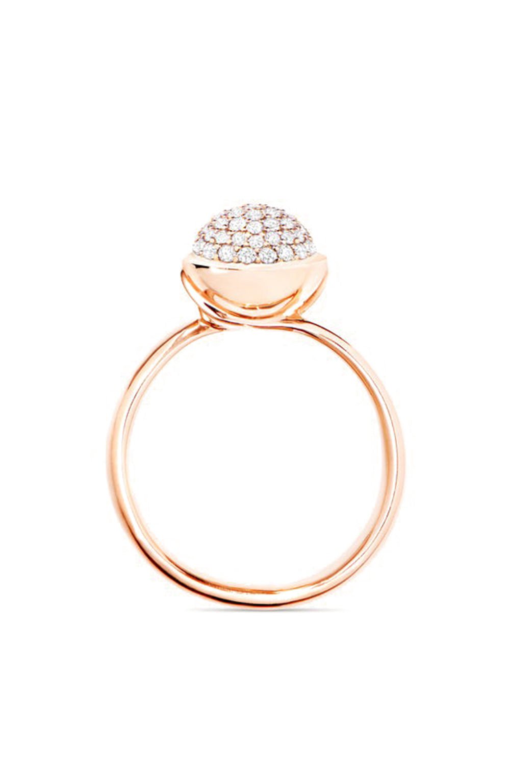 TAMARA COMOLLI-Small Pavé Diamond Bouton Ring-ROSE GOLD